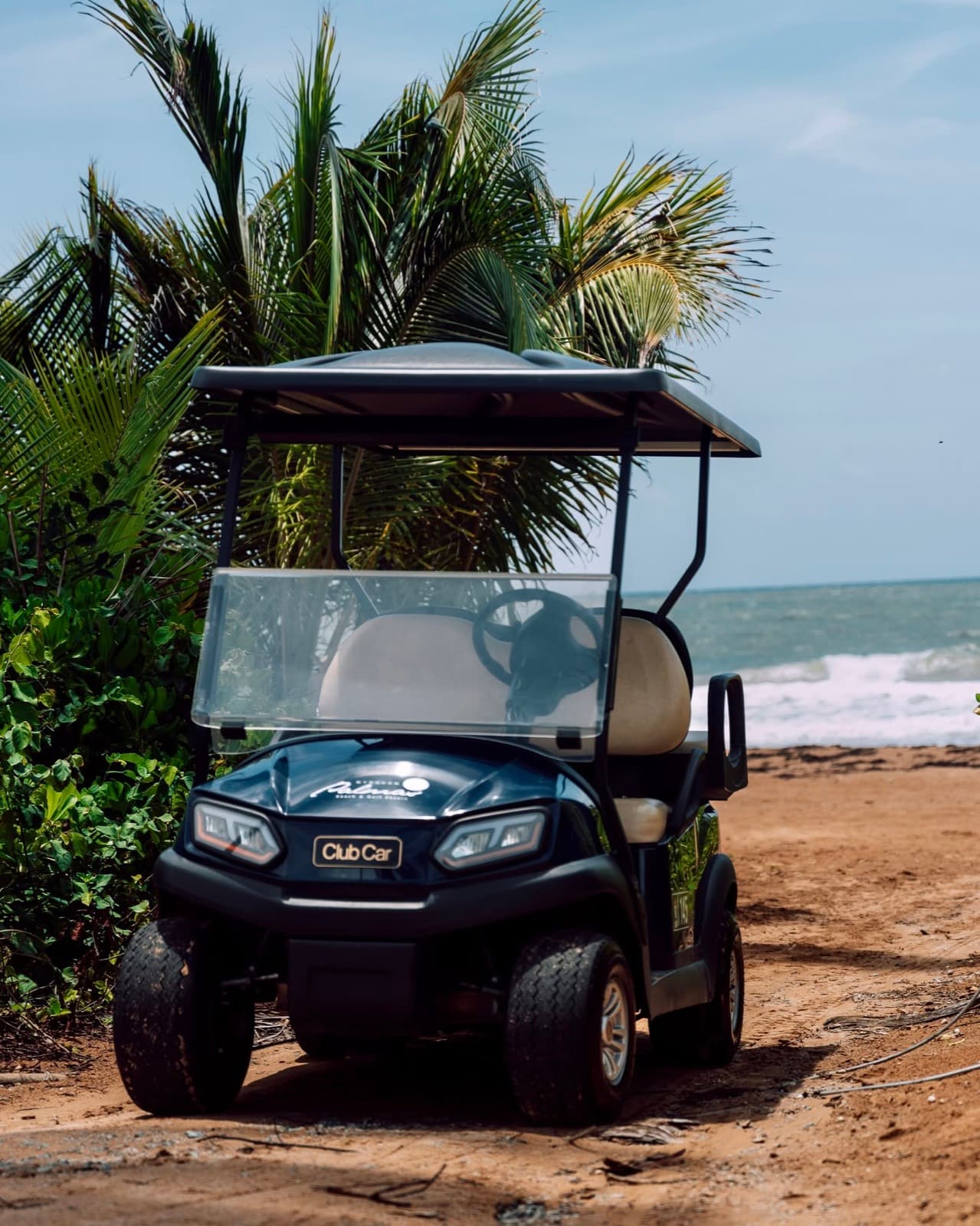 Carrito de alquiler frente a la playa